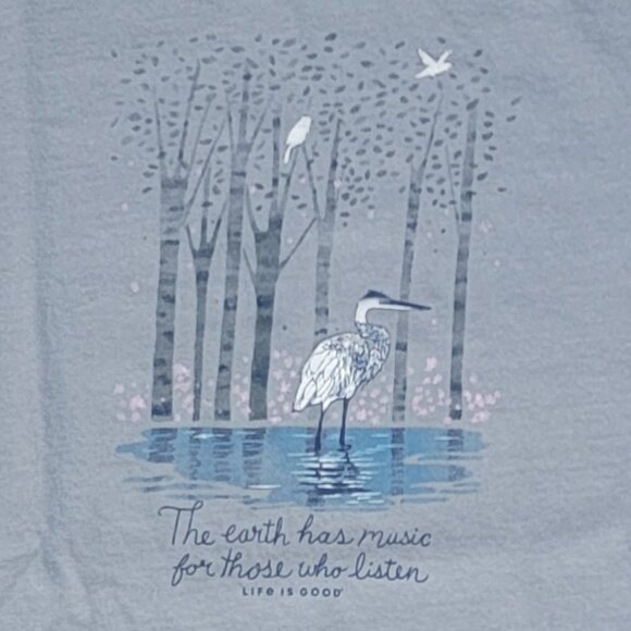 Life Is Good Crew Neck Short Sleeve Tee The Earth Has Music For Those Who Listen - Picture 2 of 7